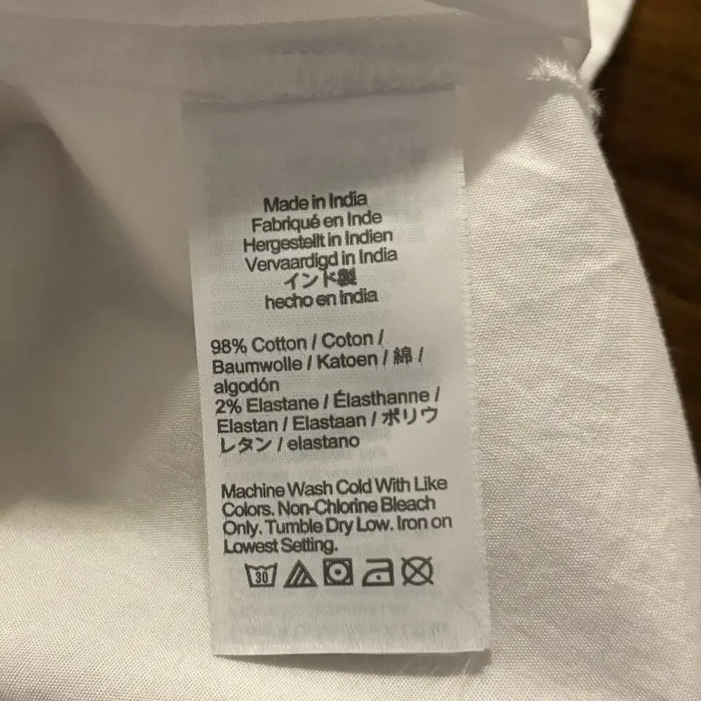 J Crew Women's Medium Shirt Sleeveless Cotton Poplin Button Front Signature Fit